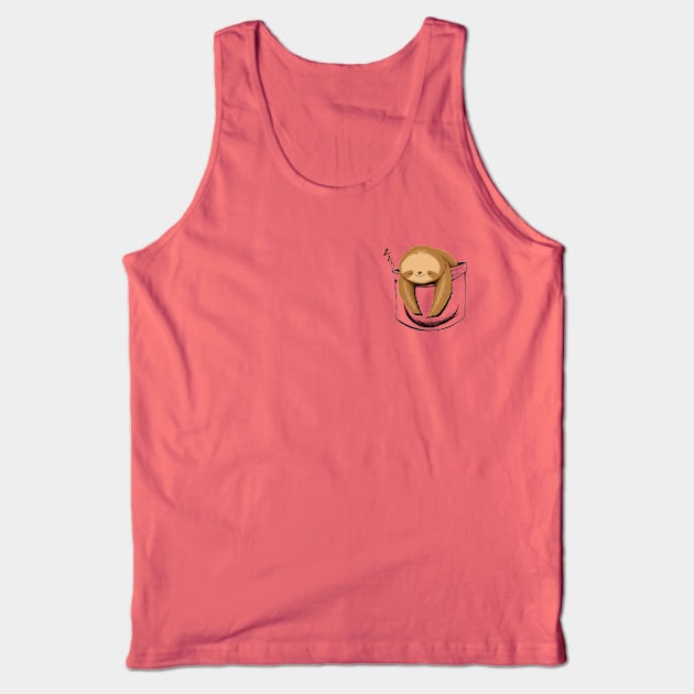 Sloth in a Pocket Tank Top by charlesricard